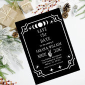 Zwarte tarot Goth save the date trouw uitnodiging
