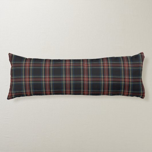 Zwarte tartan-carrosserie (20 x 54 inch) lichaamskussen (Voorkant)