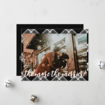 Zwarte Tartan Kerst Zwangerschapsaankondiging