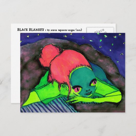 Zwarte tas 1 briefkaart (Voorkant / Achterkant)