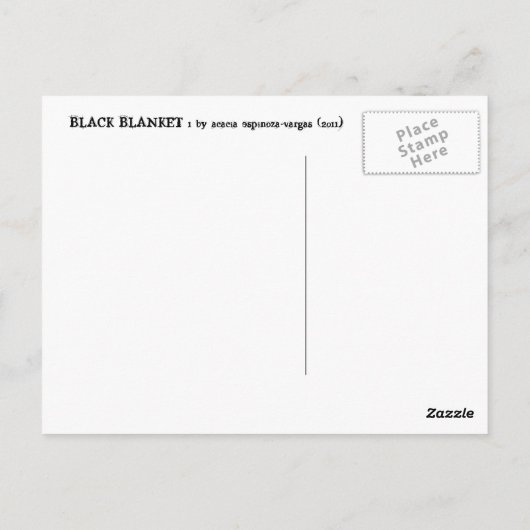 Zwarte tas 1 briefkaart (Achterkant)