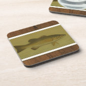 Zwarte tas op een groene achtergrond bier onderzetter (Linkerzijde)