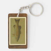 Zwarte tas op een groene achtergrond sleutelhanger (achterkant)