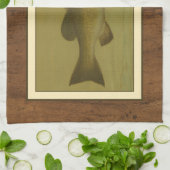 Zwarte tas op een groene achtergrond theedoek (Gevouwen)