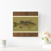 Zwarte tas op een groene achtergrond vierkante klok (Huis)