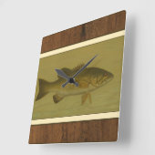 Zwarte tas op een groene achtergrond vierkante klok (Hoek)