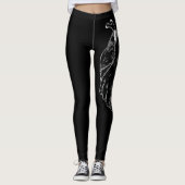 Zwarte Tattoo Moderne kettingsport Gym Leggings (Voorkant)