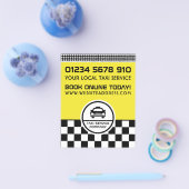 Zwarte Taxi Cab Gecirkeld Logo met Prijslijst Flyer (Enkel)