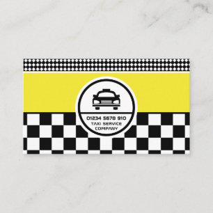 Zwarte Taxi Cab Omcirkeld Logo, prijslijst Visitekaartje