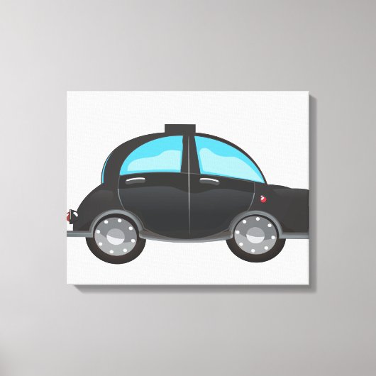 Zwarte Taxi Canvas Afdruk (Voorkant)