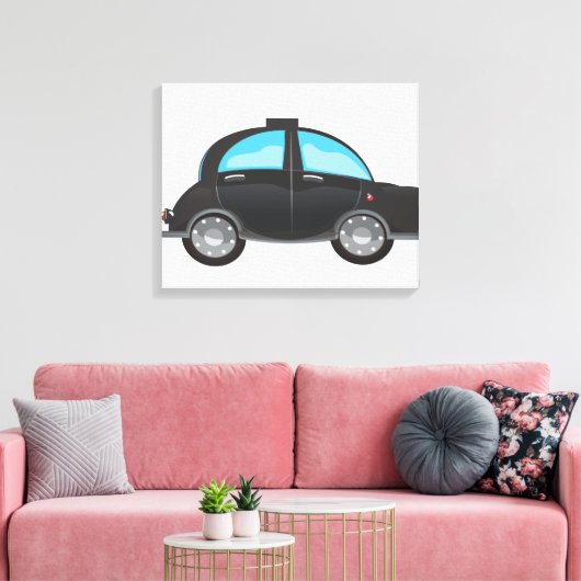 Zwarte Taxi Canvas Afdruk (Insitu (Woonkamer))