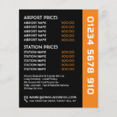 Zwarte Taxi met Prijslijst Flyer (Achterkant)