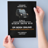 Zwarte Taxi met Prijslijst Flyer (Hand)