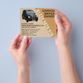Zwarte Taxi met Prijslijst Flyer (Hand)