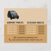 Zwarte Taxi met Prijslijst Flyer (Achterkant)