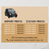 Zwarte Taxi met Prijslijst Flyer (Achterkant)