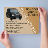 Zwarte Taxi met Prijslijst Flyer (Hand)