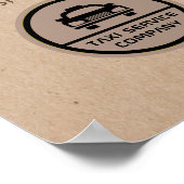 Zwarte Taxicabine Logo, Kraftpapier-Document Effec Poster (Hoek)