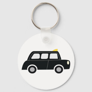 Zwarte taxiën sleutelhanger