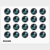 Zwarte Teal Blau Maskerade Feest Stickers (Vel)