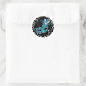 Zwarte Teal Blau Maskerade Feest Stickers (Tas)