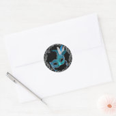Zwarte Teal Blau Maskerade Feest Stickers (Envelop)