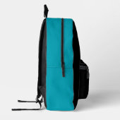 Zwarte Teal Monogram Bedrukte Rugzak (Links)