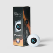 Zwarte Teal Monogram Golfballen (Verpakking)