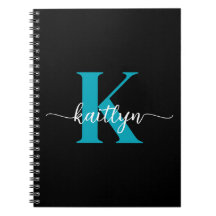 Zwarte Teal Monogram