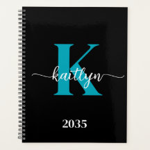Zwarte Teal Monogram