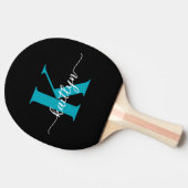 Zwarte Teal Monogram Tafeltennisbatje (Zijkant)