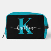 Zwarte Teal Monogram Toilettasje (Achterkant)