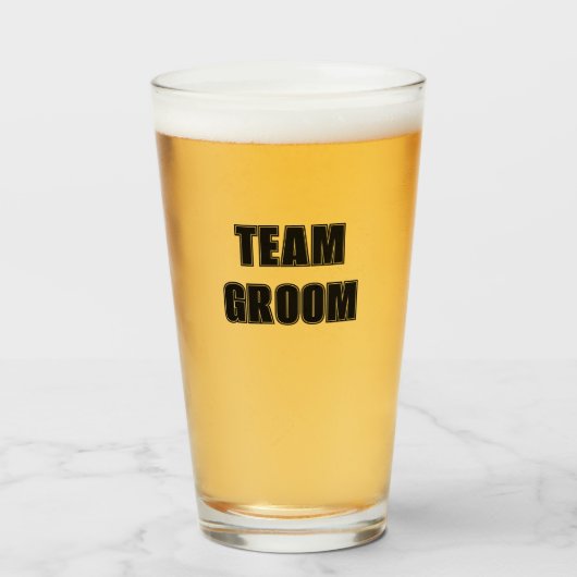 Zwarte Team Bruidegom Bachelor Party Glas (Voorkant gevuld)