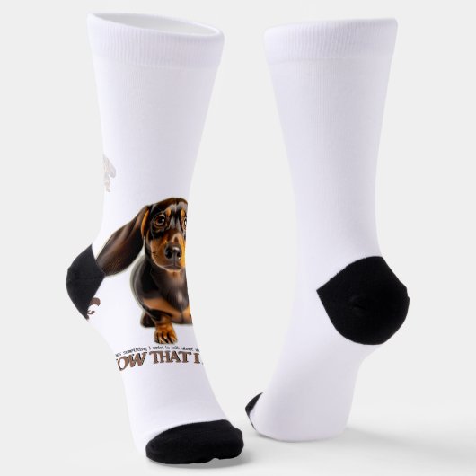 Zwarte teckel Tan Badger Hound Hondenachtergrond Sokken (Gebogen)
