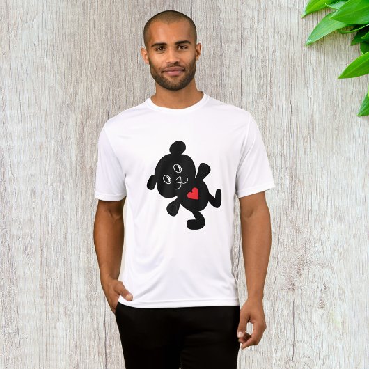 Zwarte teddybeer houdt van Mannen actief T-shirt