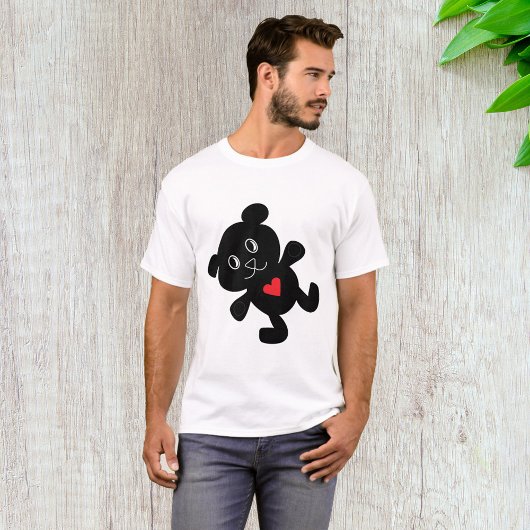 Zwarte teddybeer houdt van Mannen T-shirt