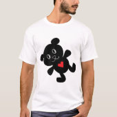 Zwarte teddybeer houdt van Mannen T-shirt (Voorkant)