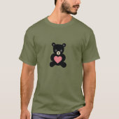 Zwarte teddybeer met hart Shirt (Voorkant)