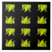 Zwarte Tegel peren Tegeltje (Voorkant)