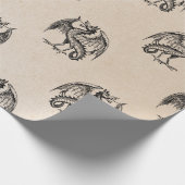 Zwarte tekeningen op Tan Cadeaupapier (Hoek)