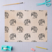 Zwarte tekeningen op Tan-decoupage Tissuepapier (Craft)