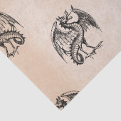 Zwarte tekeningen op Tan-decoupage Tissuepapier (Detail)