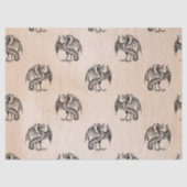 Zwarte tekeningen op Tan-decoupage Tissuepapier (Voorkant)