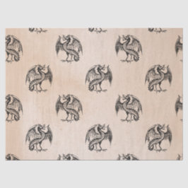 Zwarte tekeningen op Tan-decoupage Tissuepapier