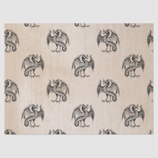 Zwarte tekeningen op Tan-decoupage Tissuepapier (Voorkant)