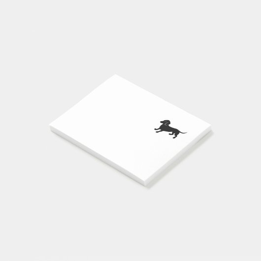Zwarte Tekkel Post-it® Notes (Schuin)