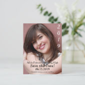 Zwarte Tekst 2019 Opslaan in Afstuderen Datum Aankondigingskaart (Staand voorkant)