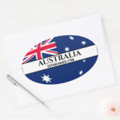 Zwarte tekst Australië Vlag 1788 Ovale Sticker (Envelop)