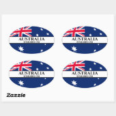 Zwarte tekst Australië Vlag 1788 Ovale Sticker (Vel)
