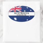 Zwarte tekst Australië Vlag 1788 Ovale Sticker (Tas)